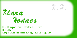 klara hodacs business card