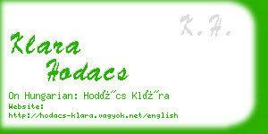 klara hodacs business card